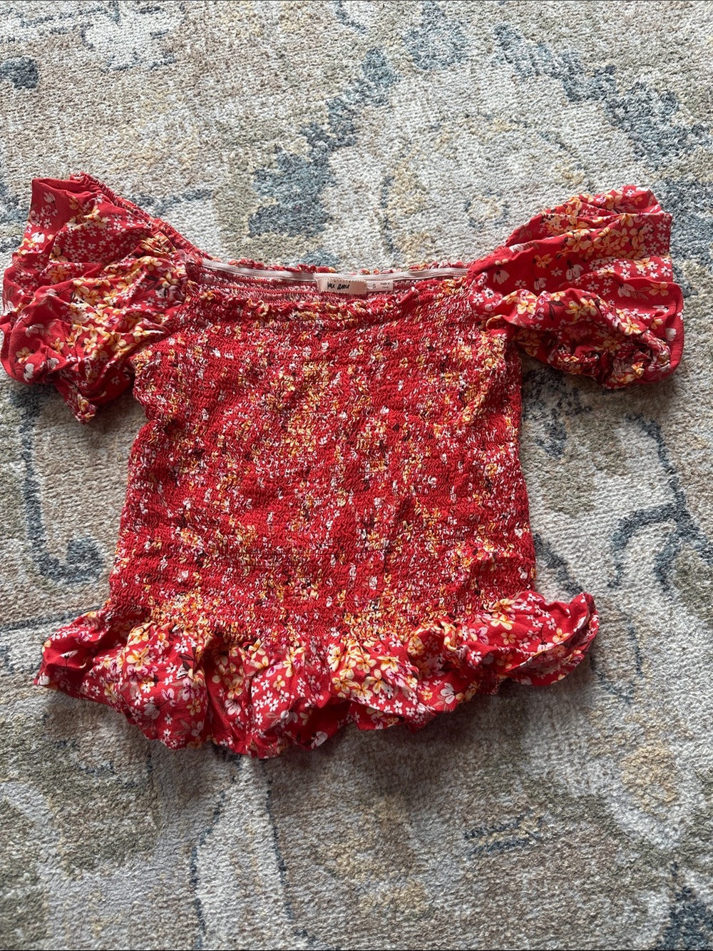 Red off the shoulder top